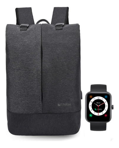 Pack Smartwatch Live 206 Black + Mochila Antirrobo Lhotse