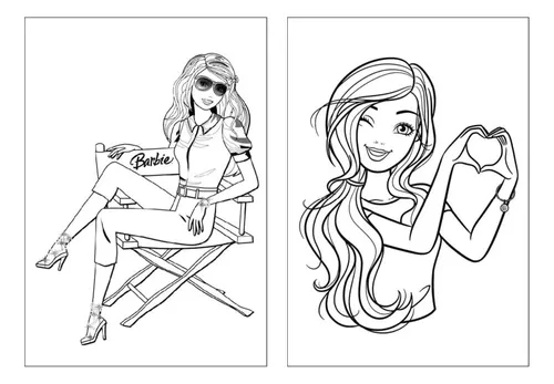 50 Desenhos para Colorir em Folhas A4 Soltas Barbie