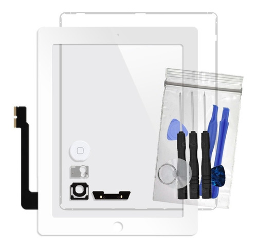 Cristal Touch + Bisel iPad 2 3 4 A1416 A1458 A1430 A1459 A1395 A1396 Touchsceen + Marco Guardapolvo + Home + Herramienta
