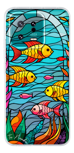 Funda Para Xiaomi Para Mujer Peces Vitral Con Tu Nombre