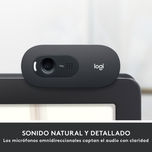 Cámara Web Hd Logitech C505 Webcam Color Unico Negro