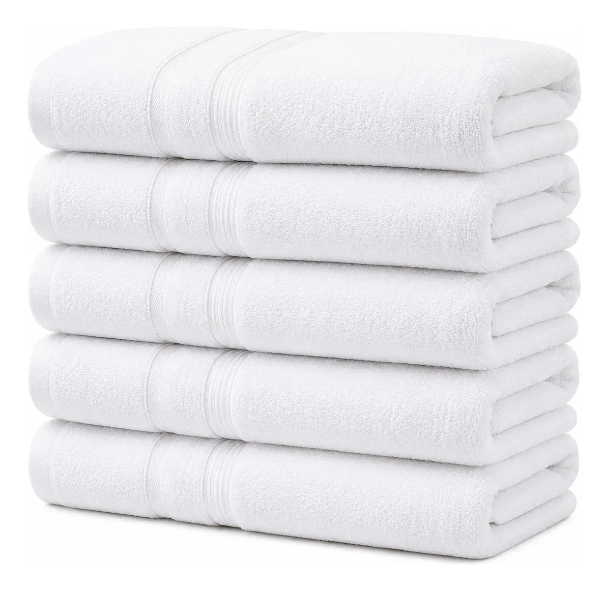 Kit 5 Toalhas Banho Gigante Grossa Hotel Luxo 75x150cm 400g Branco Felpa Com Alta Absorção Soft-teck