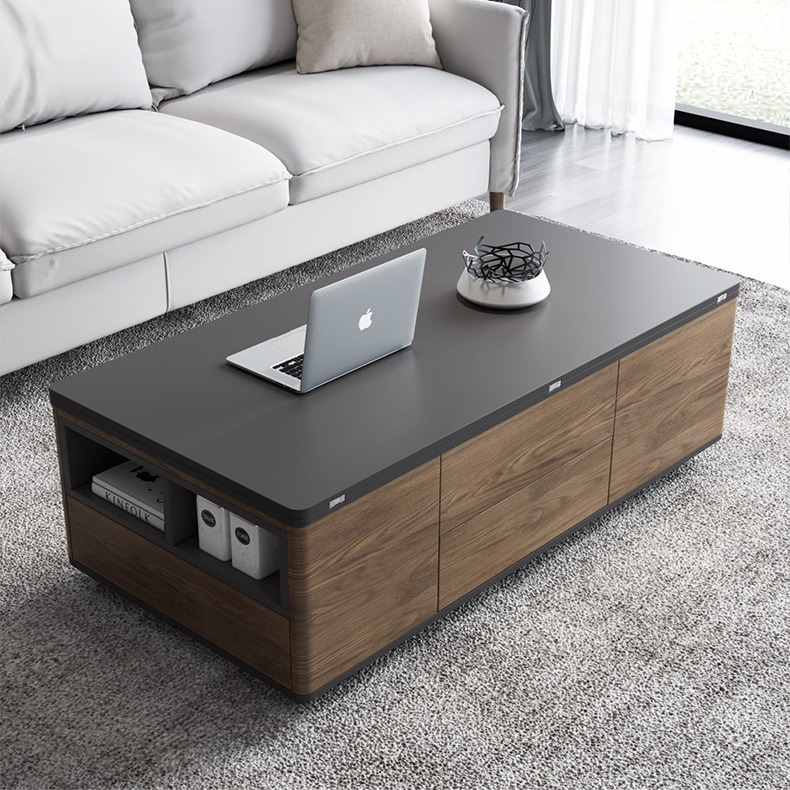 Mesa De Centro Moderna Elevable Y Expandible Con Taburetes | Mercado Libre