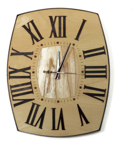 Reloj Pared 60x48cm Madera Munich Con Aro Somos Fabricantes