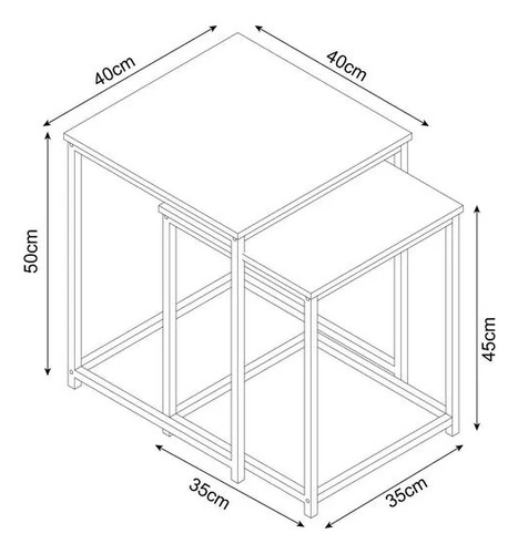 Mesa De Centro Mesa Auxiliar Mesa Lateral Living Set Rustica