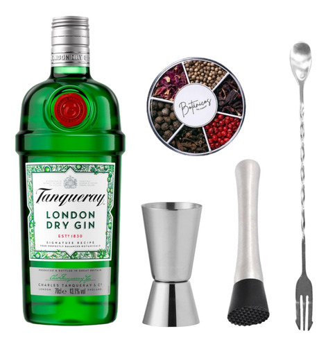 Kit Degustación Gin Tanqueray + Botanicos + 3 Art Cocteleria