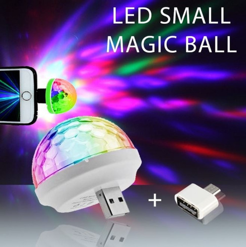 Imagen 5 de 7 de Fiesta Car Bola Rgb Magic Usb Media Esfera Audioritmica Dj