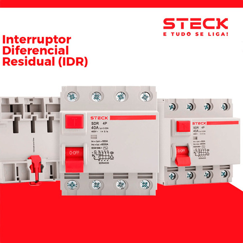 Interruptor De Fuga Disjuntos Idr Tetrapolar 63a - Steck