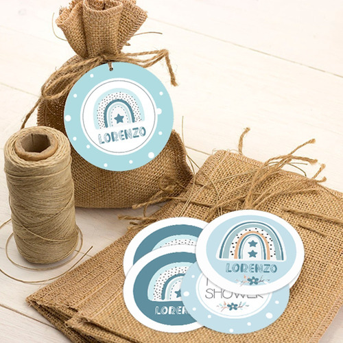 Kit Imprimible Arcoíris Celeste Nórdicos Texto Editable