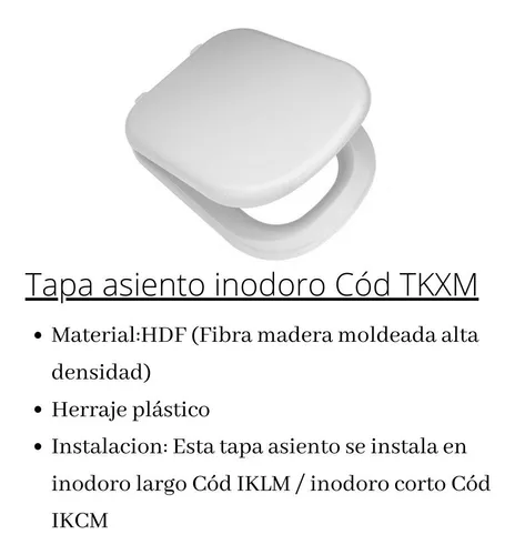 Tapa Asiento Inodoro Ferrum Bari Herraje Plástico HDF (TKXM)