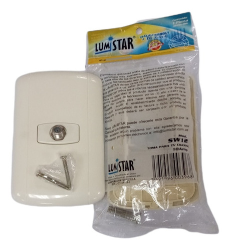 Toma Para Tv Coaxial (10amp) Lumistar (pack De 2) Sw12