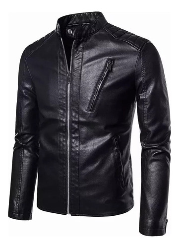 Chaqueta De Cuero De Motociclista Blanca De Corte Slim A La Moda Para Hombre