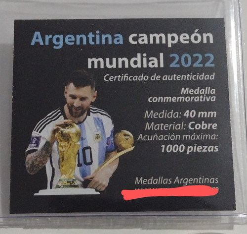 Argentina Medalla Mundial Qatar 2022 - Messi - Colección