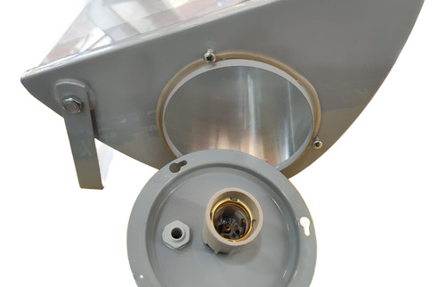 Reflector Proyector Exterior Para Lamparas Led Gris Blanco Frío