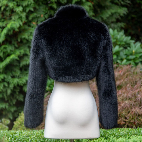 Abrigo Cálido Para Mujer, Chaqueta De Piel Sintética Con Cue