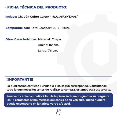 Imagen 2 de 9 de Chapón Cubre Carter Ecosport 17-21 Original
