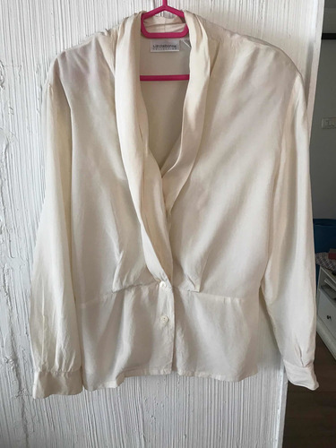 Blusa Seda Crema Liz Claiborne Xl