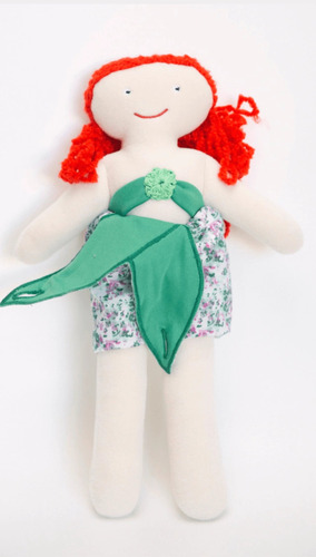 Muñeca Tela Trapo Sirena Nena Muñeco Infantil