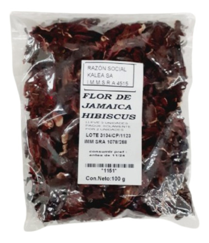 Flor De Jamaica-hibiscus 100g. Compre 3 Pague 2.