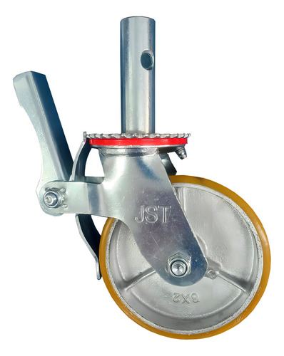 Rodizio Para Andaime Com Roda De Poliuretano - Jst Rodas Amarelo