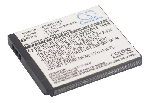 Reemplazo Para Panasonic Lumix Dmc-f5 Dmw-bcl7 Dmw-bcl7e F5k