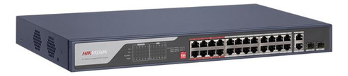 Switch Hikvision Administrable 24 Puertos 2 Gigabit +poe