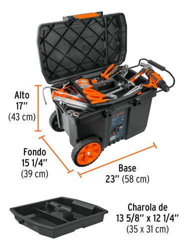 Caja Para Herramienta Con Ruedas Y Mango Telescopico, Truper