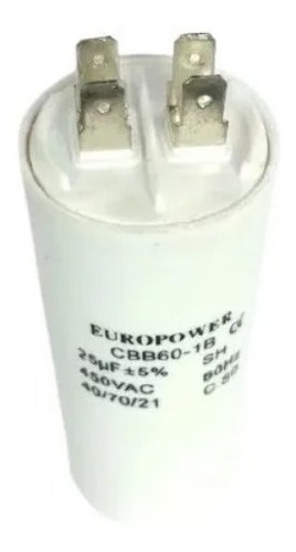 Imagen 1 de 3 de Capacitores De Marcha 25 Uf 450v Marca Europower