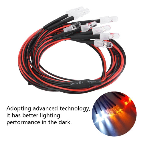 8 Faros Y Luces Traseras De 5 Mm, Luces Led, Modelo Rc