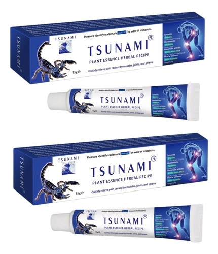 Crema Dolores Musculares Articulares Tsunami 15gr Pack 2crem