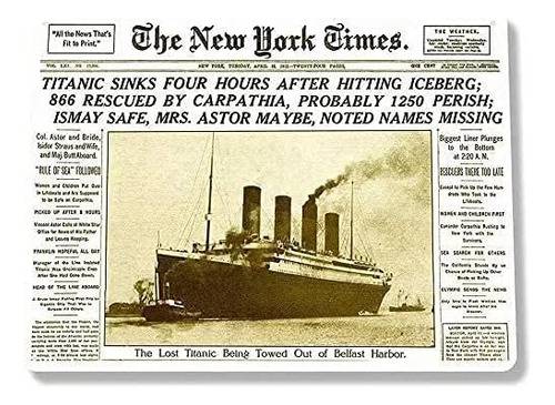 Cartel De Chapa De Metal Vintage Titanic Wreck Titular ...