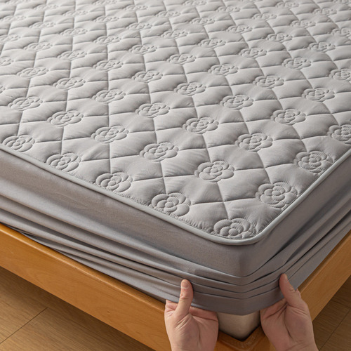 Juego De Colchas Impermeable Gris Claro Flor 90200