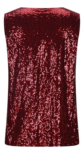Top De Tirantes Con Cuello En V Brillante De Color Liso De A