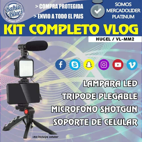 Kit Iluminacion Tripode Microfono Luz Led Streaming Vlog