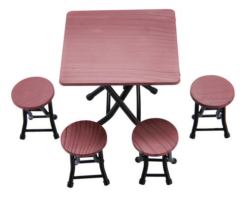 Mesa Y Sillas Plegables En Miniatura Para Dollhouse Furnitur