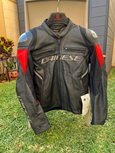 Chamarra Para Moto Dainese (original) Racing 4 Piel Negro Lisa Large 52