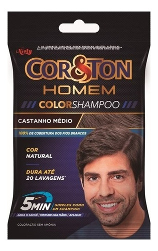  Tonalizante Homem Cor&ton L'oreal Shampoo - Escolha De Cores Tom Castanho médio