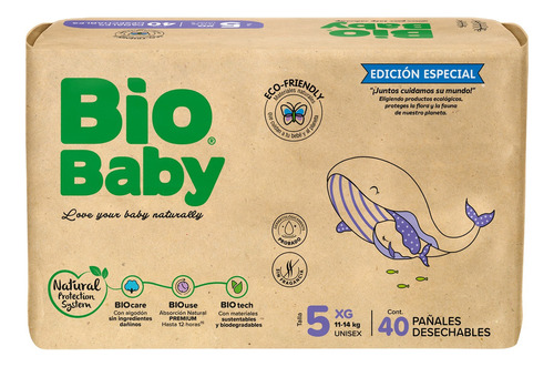 Pañal Bio Baby Edición Paper Bag Talla 5 Xg 40 Pañales Género Sin género Talla Extra grande (XG)