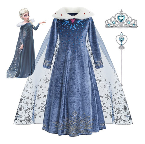 Disfraz Niña Vestido Elsa Frozen Princesa Para Niña | Meses sin intereses