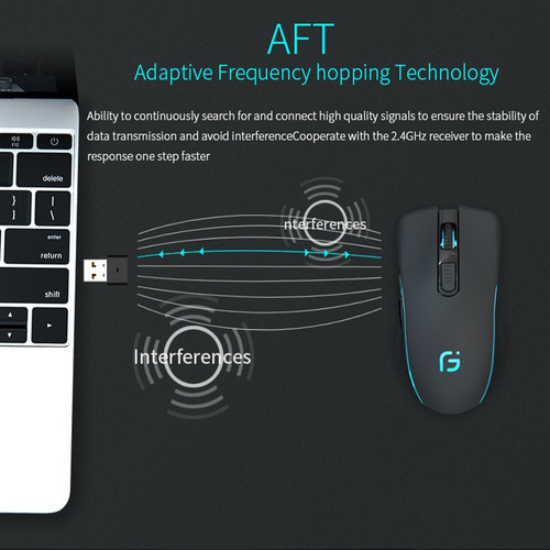 . Ratón Inalámbrico Recargable Mute Bluetooth For