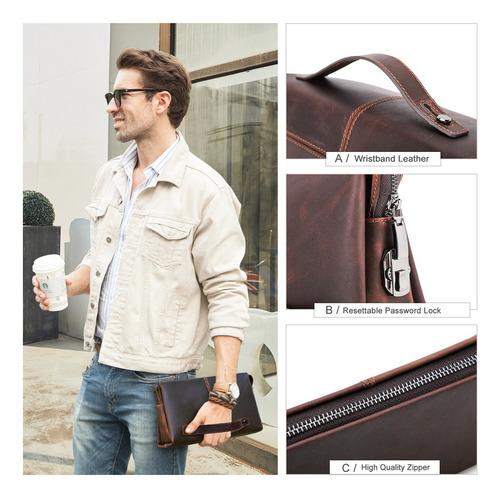 Bolsa Antirrobo Hombre Caballero Bolso Clutch