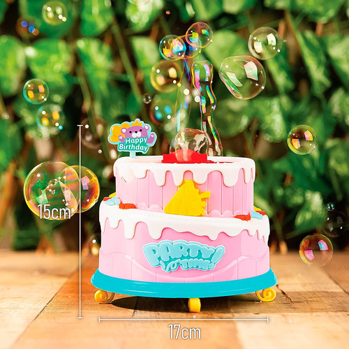 Imagem 4 de 10 de Máquina De Fazer Bolhas De Sabão Bolo De Aniversário Som Luz