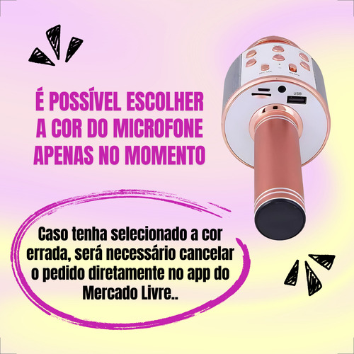 .. Micrófono Inalámbrico Para Karaoke Youtuber Cores Infanti
