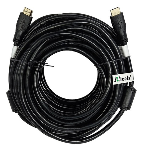 Cable Hdmi 20mt 4k Encauchetado Nicols Cobre