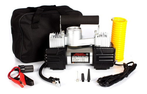 Compresor De Aire 12v Potente 2 Pistones Auto 4x4 Con Bolso