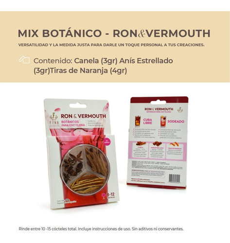 Imagen 4 de 9 de Combo Botanicos Para Gin Vermut Y Vodka Cocteleria Mix Fika