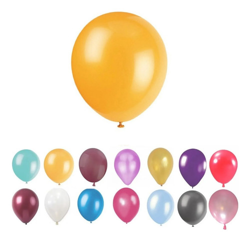 Globos Perlados X 50 Unidades 25 Cm Inflado Cotillon Fiesta Color Naranja Perlado