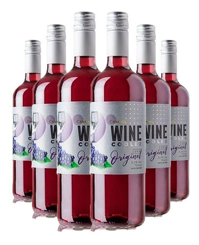 6 Vinhos Canção Cooler Morango 750ml Cada.