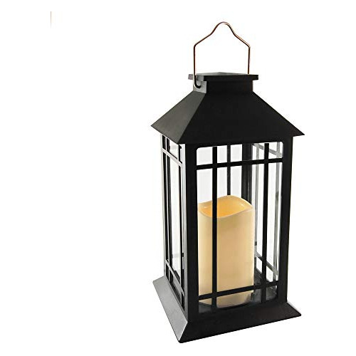 Farol Solar Vela Led - Color Negro - Ventana