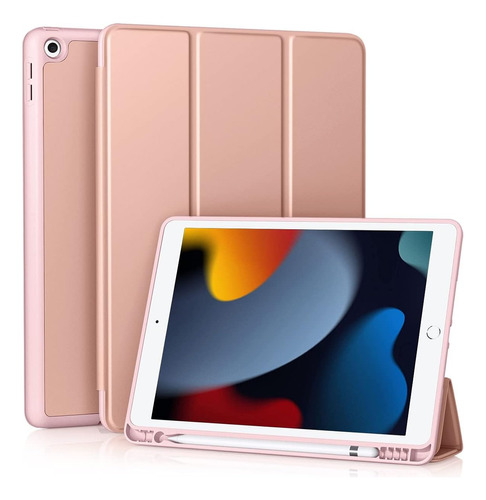 Funda Smart Case Para iPad 9na 10.2 7gen 8gen 9gen Rosa Oro